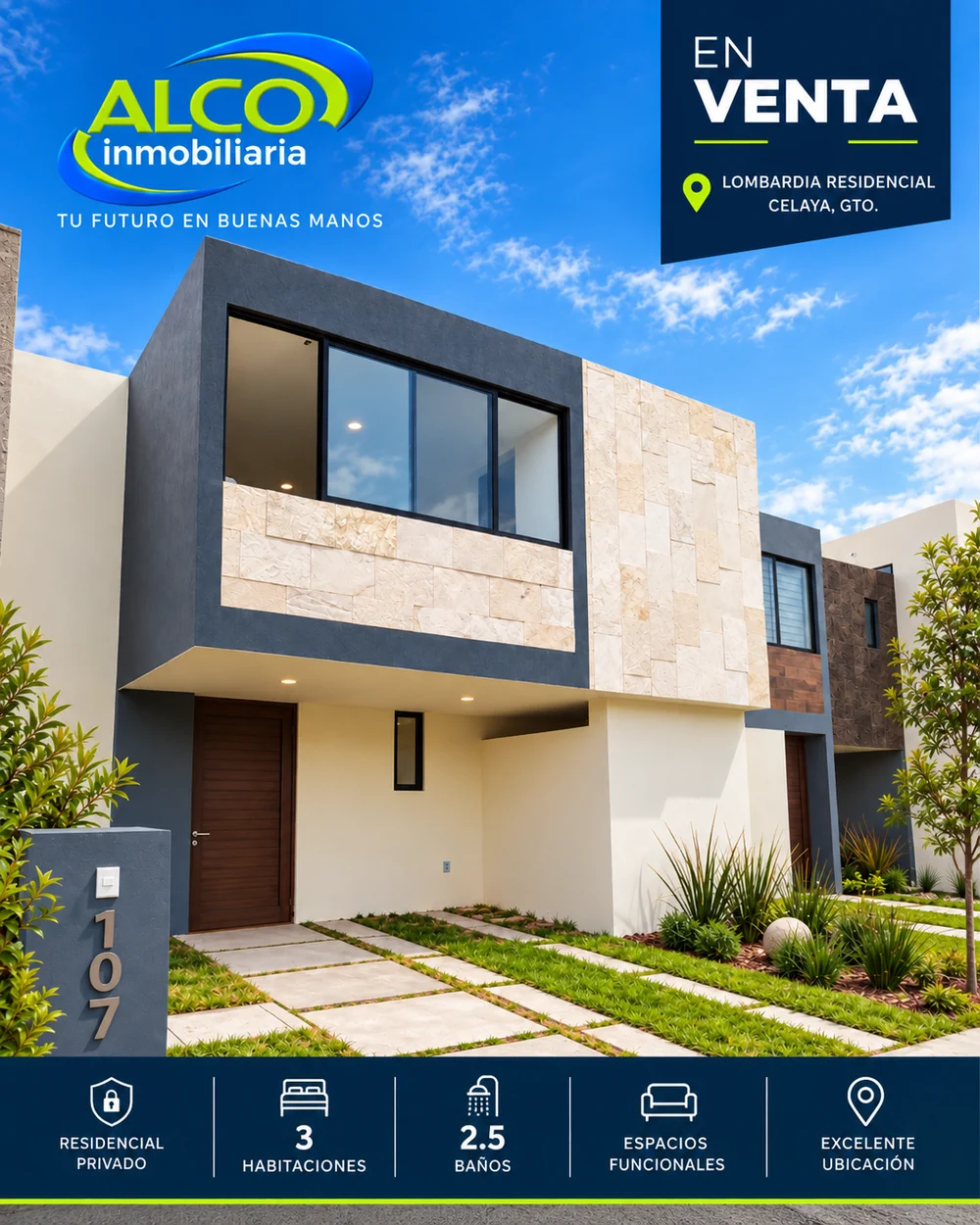 Flyer de la casa en Lombardía Residencial, 3 habitaciones, 2.5 baños